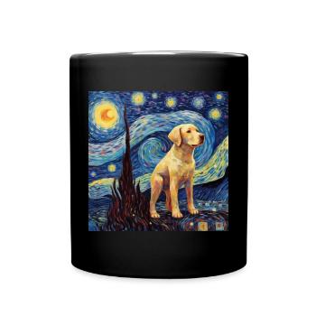 Labrador Sternennacht - Tasse einfarbig - Schwarz - Vorne