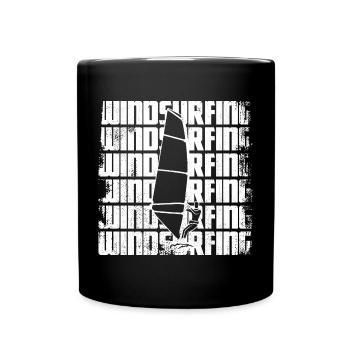 Drôle de véliplanchiste - Mug uni - noir - Devant