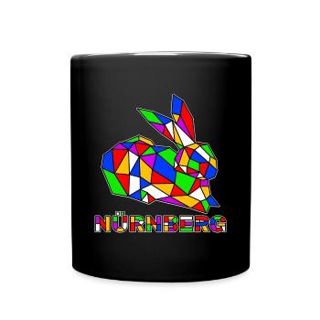 Nürnberg - Hase - Pop Art - Tasse einfarbig - Schwarz - Vorne