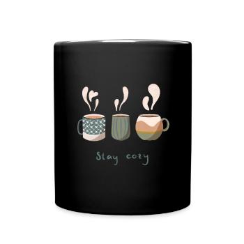 Cozy hot drinks - Tasse einfarbig - Schwarz - Vorne