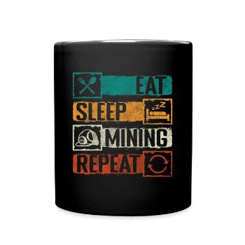 Bergmann Steine - Tasse einfarbig - Schwarz - Vorne