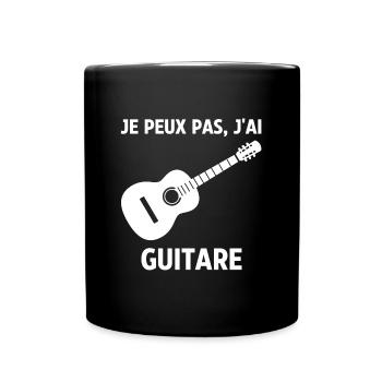 Je peux pas j ai Guitare - Mug uni - noir - Devant