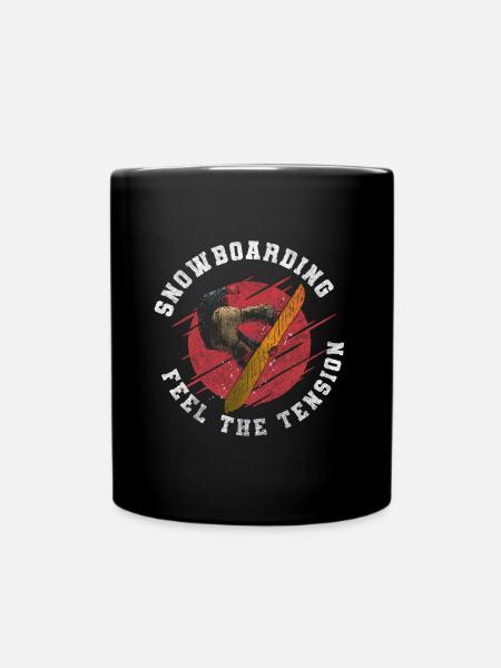 Snowboard Berg Winterurlaub - Tasse einfarbig - Schwarz