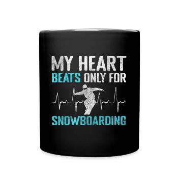 Snowboarder Snow Mountain Winter Holidays - Full Colour Mug - black - Front