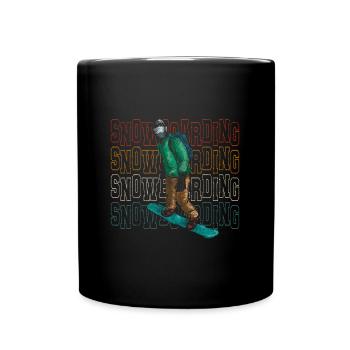 Snowboarder Schnee Tailgrab Sprung - Tasse einfarbig - Schwarz - Vorne