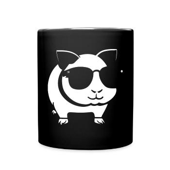 Funny Guinea Pig with Sunglasses Guinea Pigs - Full Colour Mug - black - Front