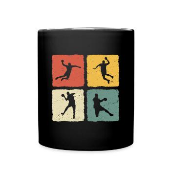 Handball Player Retro T-Shirt Handball - Full Colour Mug - black - Front