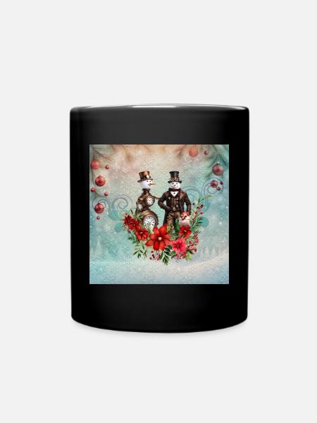 Steampunk Schneemann - Tasse einfarbig - Schwarz