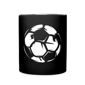 Soccer soccer ball illustration bolt leather icon - Full Colour Mug - black - Front