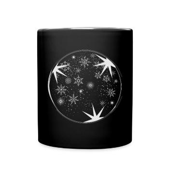 beautiful stars and snow for Christmas - Full Colour Mug - black - Front