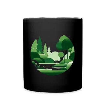 Nature minimaliste vert - Mug uni - noir - Devant