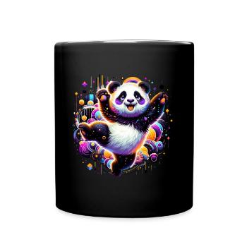 Panda fun coloré - Mug uni - noir - Devant