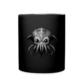 The charm of Lovecraft: Adorable Cute Baby Cthulhu - Full Colour Mug - black - Front