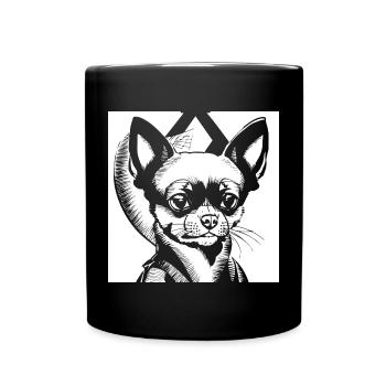 Chihuahua drôle portant des lunettes de soleil Chihuahuas - Mug uni - noir - Devant