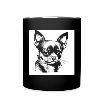 Chihuahua drôle portant des lunettes de soleil Chihuahuas - Mug uni - noir - Devant