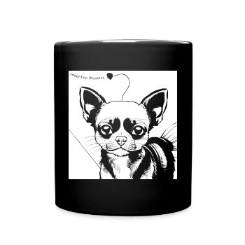 Funny Chihuahua wearing Sunglasses Chihuahuas - Full Colour Mug - black - Front