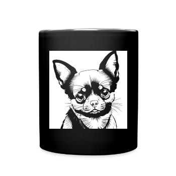 Lustiger Chihuahua mit Sonnenbrille Chihuahuas - Tasse einfarbig - Schwarz - Vorne