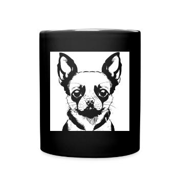 Chihuahua drôle portant des lunettes de soleil Chihuahuas - Mug uni - noir - Devant