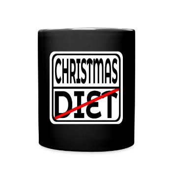 WEIHNACHTSSCHILD - LUSTIGE DIÄTZEICHEN - Tasse einfarbig - Schwarz - Vorne