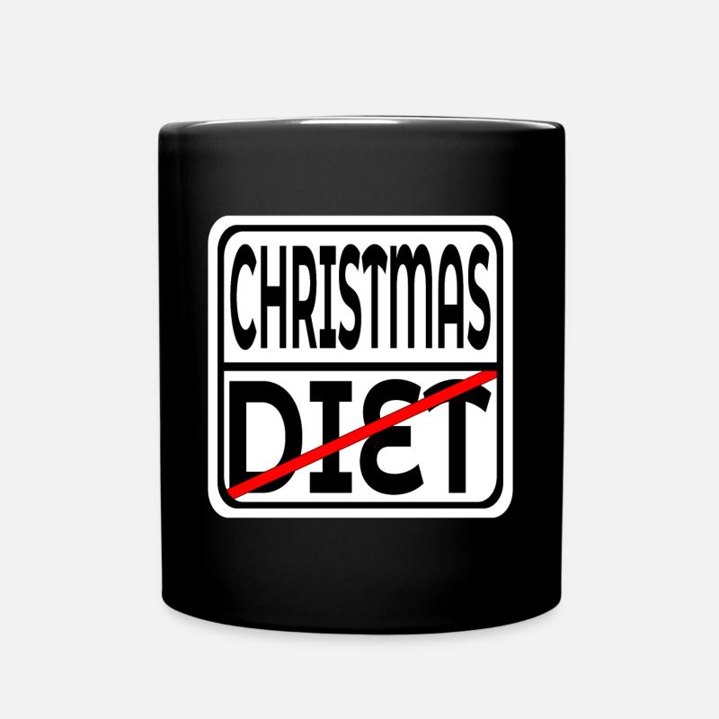 WEIHNACHTSSCHILD - LUSTIGE DIÄTZEICHEN - Tasse einfarbig - Schwarz