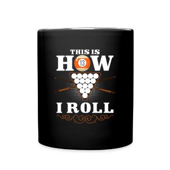 Pool Billardspieler Hobby 8-Ball - Tasse einfarbig - Schwarz - Vorne