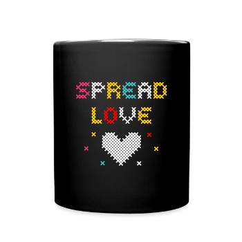 Love Pixel Heart Kreatives Design - Tasse einfarbig - Schwarz - Vorne