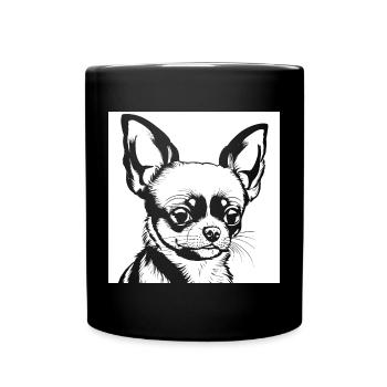 Lustiger Chihuahua mit Sonnenbrille Chihuahuas - Tasse einfarbig - Schwarz - Vorne