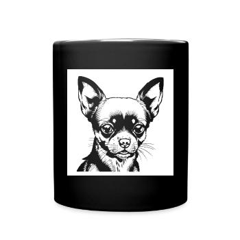 Lustiger Chihuahua mit Sonnenbrille Chihuahuas - Tasse einfarbig - Schwarz - Vorne