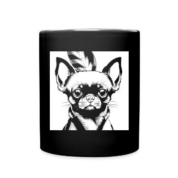 Lustiger Chihuahua mit Sonnenbrille Chihuahuas - Tasse einfarbig - Schwarz - Vorne
