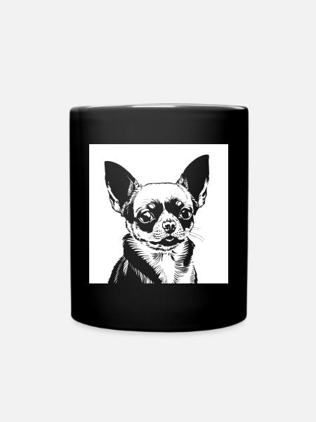 Funny Chihuahua wearing Sunglasses Chihuahuas - Full Colour Mug - black