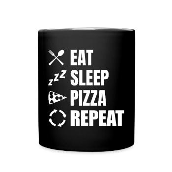 Manger Dormir Pizza Répéter - Mug uni - noir - Devant