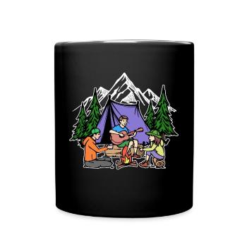 Camping Nature Campsite Camping Chilling Mountains - Full Colour Mug - black - Front