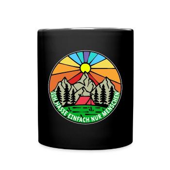 Montagnes, randonneurs, camping, nature, camping, camping - Mug uni - noir - Devant
