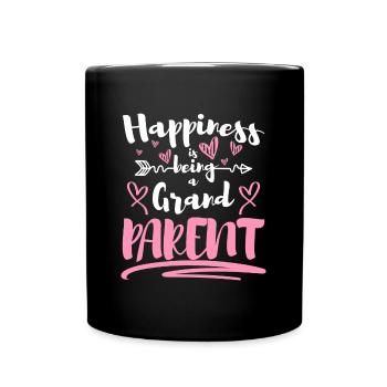 Oma Nachwuchs Großvater Liebe - Tasse einfarbig - Schwarz - Vorne