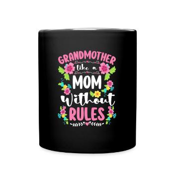 Grandpa Grandmother Baby - Full Colour Mug - black - Front