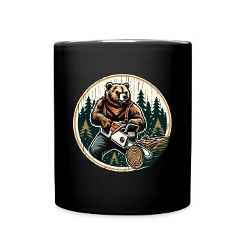 Bûcheron Bear Power et nature en harmonie - Mug uni - noir - Devant