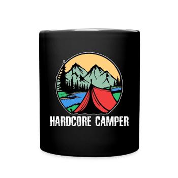 Montagnes, Campeurs, Camping, Camping, Déclaration, Nature, Vacances - Mug uni - noir - Devant