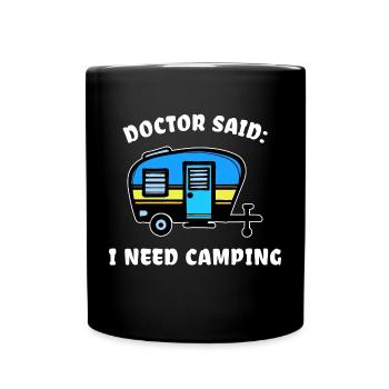 Urlaub Statement Wohnwagen Camping Wanderer - Tasse einfarbig - Schwarz - Vorne