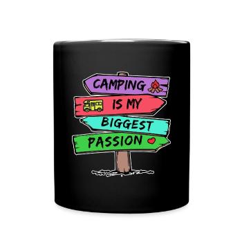 Camping Statement Motorhome Heart Camper Relax - Full Colour Mug - black - Front
