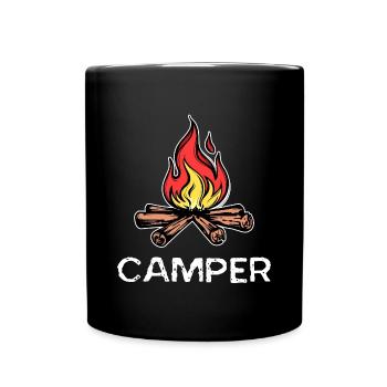 Campfire Saying Camper Camping Campsite - Full Colour Mug - black - Front