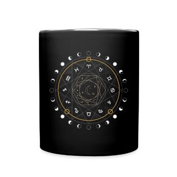 Mystic Moon Sigil Circle - Full Colour Mug - black - Front