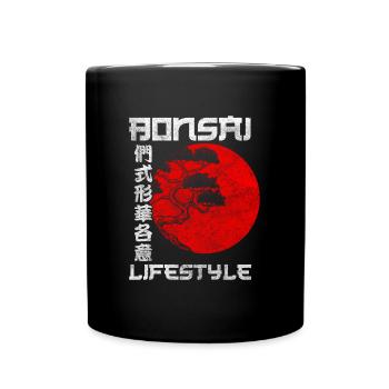 Japan Yoga Pflanze - Tasse einfarbig - Schwarz - Vorne