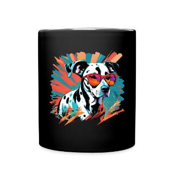 Dalmatiner - Tasse einfarbig - Schwarz - Vorne