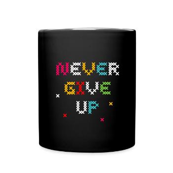 Conception de t-shirt à motif vif au point de croix - Mug uni - noir - Devant