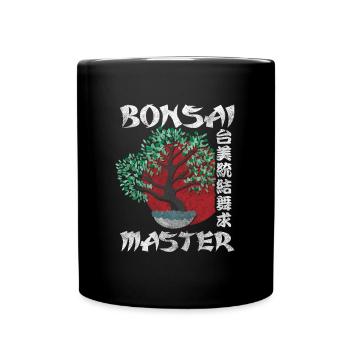 Bonsai Tree Art Meditation Buddhism - Full Colour Mug - black - Front