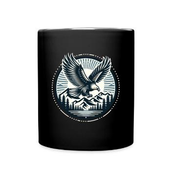 Eagle Logo Majesty of the Mountains - Full Colour Mug - black - Front
