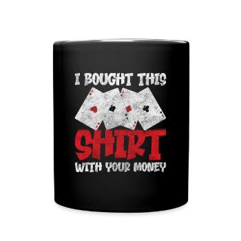 Player Casino Poker Skat - Full Colour Mug - black - Front