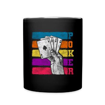 Player Poker Face Full House - Full Colour Mug - black - Front