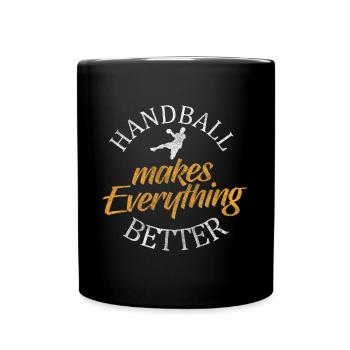 Handball Handballspieler Wettkampf Ballsport - Tasse einfarbig - Schwarz - Vorne