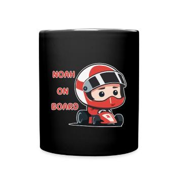 Noah à bord - Mug uni - noir - Devant